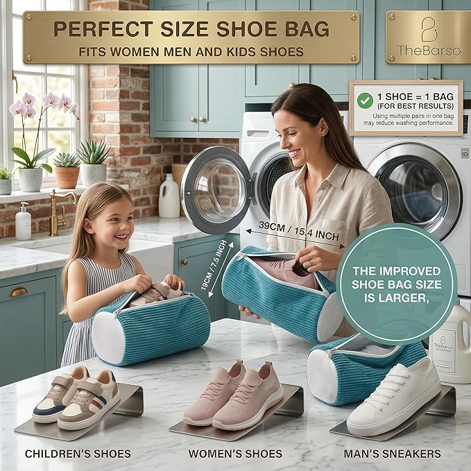 2 Pack Heavy Duty Shoe Wash Bags, 440g Reusable Sneaker Laundry Bags with Durable Zipper for Sneakers, Slippers & Boots – New2026