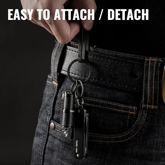 KeyUnity KM03 Titanium Keychain Clip Belt Loop Key Holder with Removable Key Ring for Duty Belt