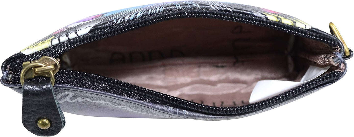 Anna by Anuschka Women's Hand Painted Leather Coin Pouch Purse