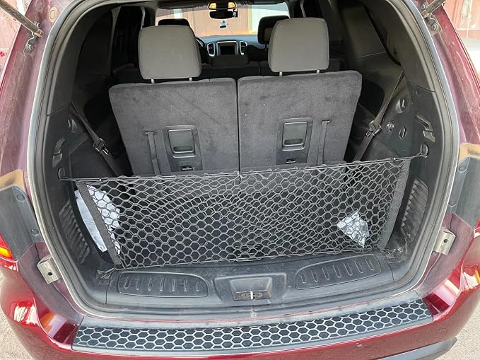 Rear Trunk Organizer Cargo Net for Dodge Durango 2011–2026 – Envelope Style Cargo Net for SUV – Premium Mesh Car Trunk Organizer Vehicle Carrier Storage – Compatible with Durango
