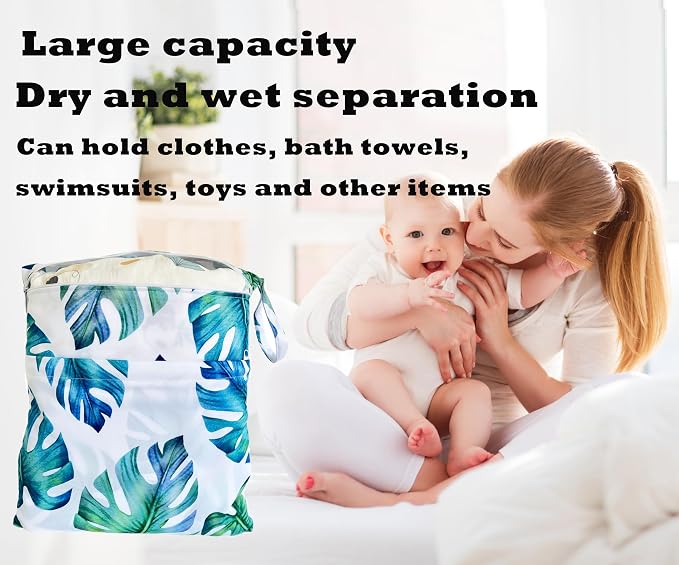 TRASUN Wet bag (Holiday Style, 2 pack, Leaf 4)