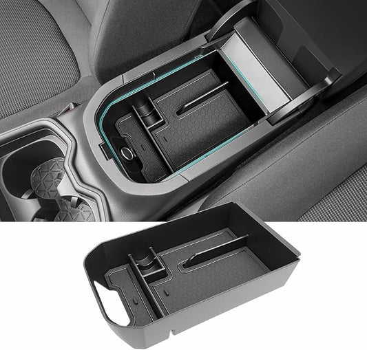 Center Console Organizer Tray Compatible with 2019-2025 Toyota RAV4 & Prime Accessories, ABS Material Insert Armrest Secondary Storage Box for RAV-4 Interior Accessories, Black