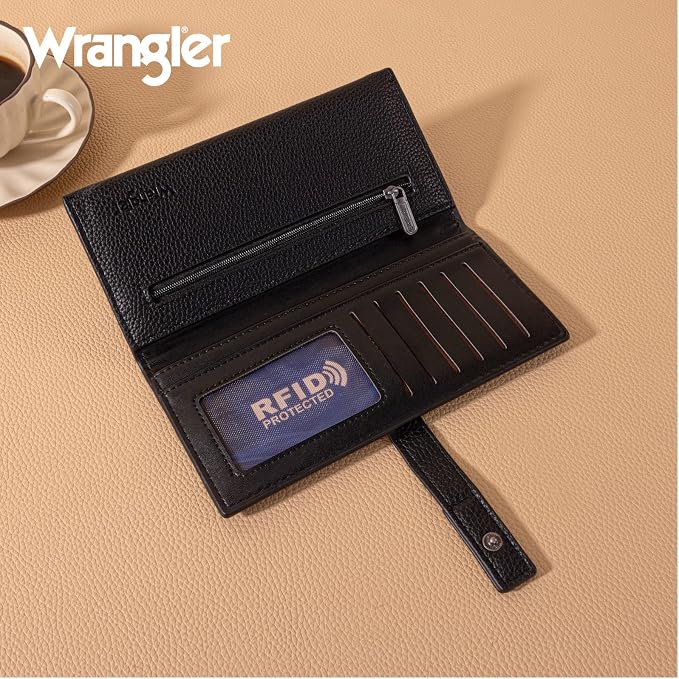 Montana West X Wrangler Wallets Women RFID Blocking Bifold Wallets, Card Cases & Money Organizers Clutch Wallet