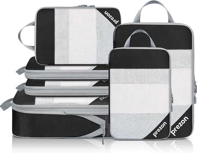 Compression Packing Cubes for Travel, Lightweight Vacation Travel Essentials, Travel Accessories for Suitcase Organizer Bags Set, Durable Luggage Organizer