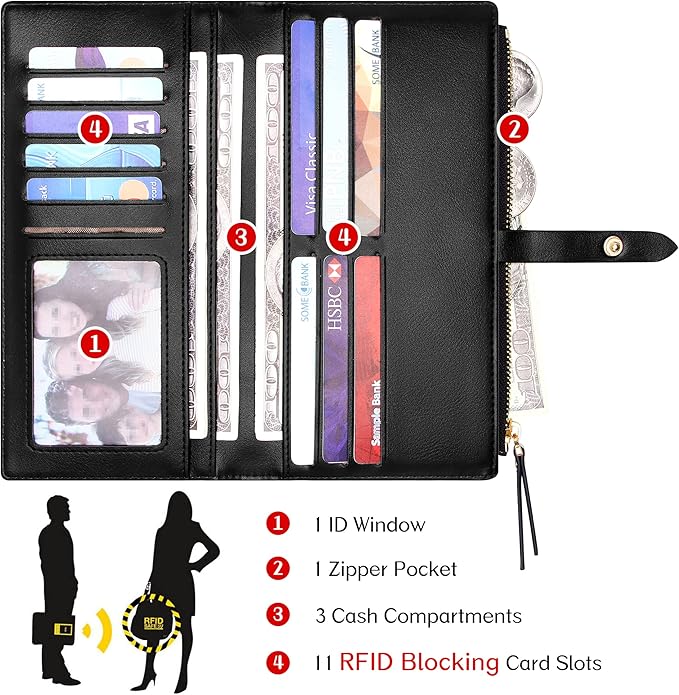 KUKOO Small Crossbody Bag Cell Phone Purse Wallet with Credit Card Slots for Women