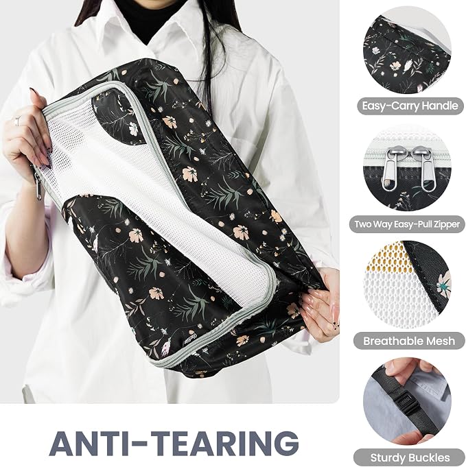 OlarHike 10 Set Packing Cubes for Travel, Gifts for Women Mom,Anti-Tearing Suitcase Organizer with Over 1000 pcs Mesh Holes,Vacation Essentials & Accessories for Cruise Ship