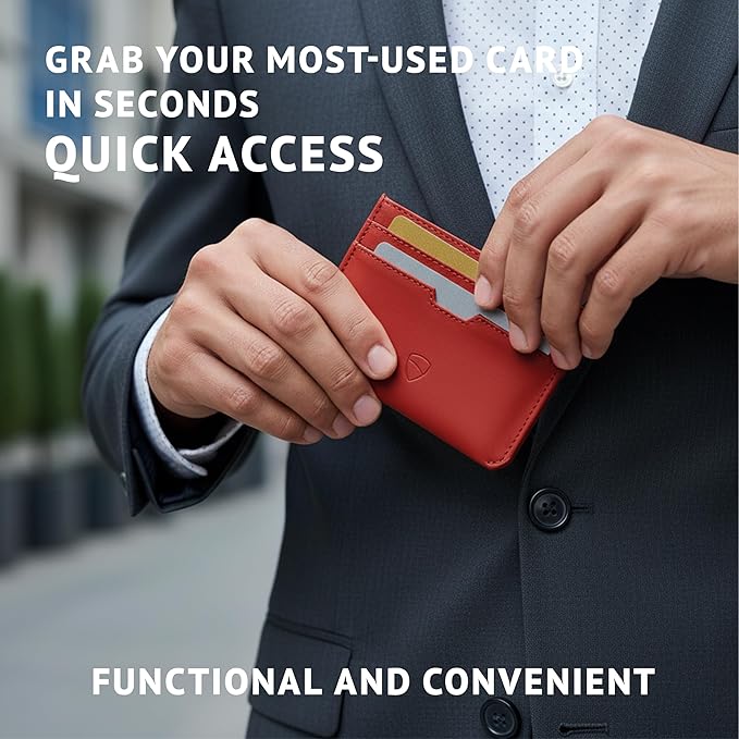 Vaultskin MOORGATE Slim Card Holder – Minimalist Leather Wallet with RFID Blocking, Front Pocket Credit Card Case for Men & Women