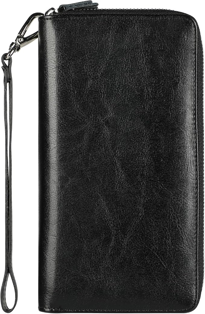 Lavemi Small Compact Women Wallet RFID Blocking Genuine Leather Bifold Purse with ID Windows