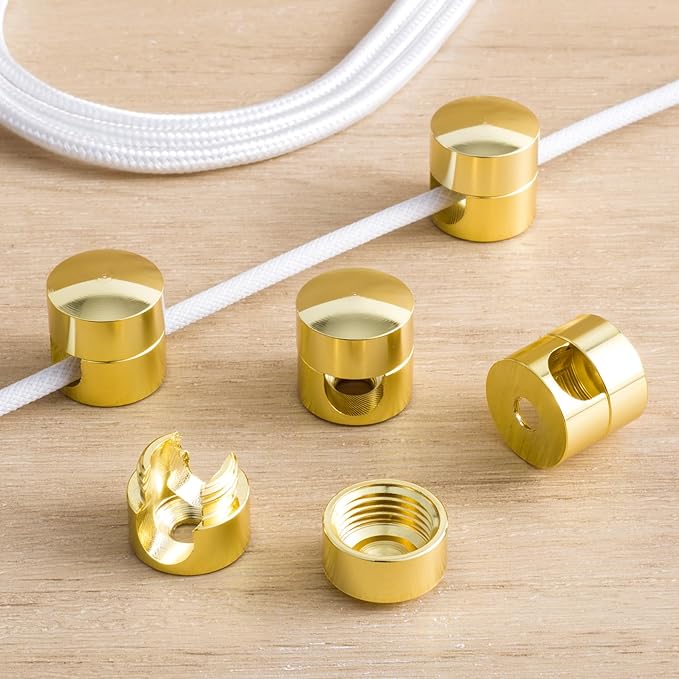 5 Sets Charger Holders for Cords, Gold Adjustable Cable Anchor Holders, Adhesive Metal Cord Clips, Cable Management Wire Organizers for Desk, Office, Nightstand
