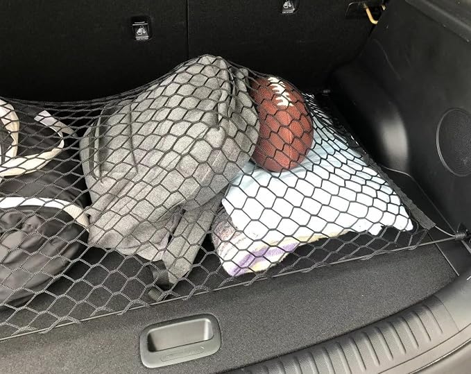 Rear Trunk Organizer Cargo Net for Kia EV6 2022-2025 – Floor Style Cargo Net for SUV Truck – Premium Mesh Elastic Car Trunk Organizer Vehicle Carrier Storage – Compatible with EV6