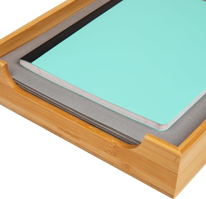 Mind Reader Paper Tray, Desktop Organizer, File Storage, Modern, Office, Bamboo, 10.25"L x 12.5"W x 2.25"H, Brown