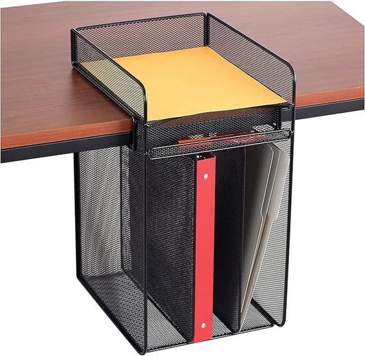 Safco 3241BL Onyx Mesh Vertical Hanging Desk Storage, Black