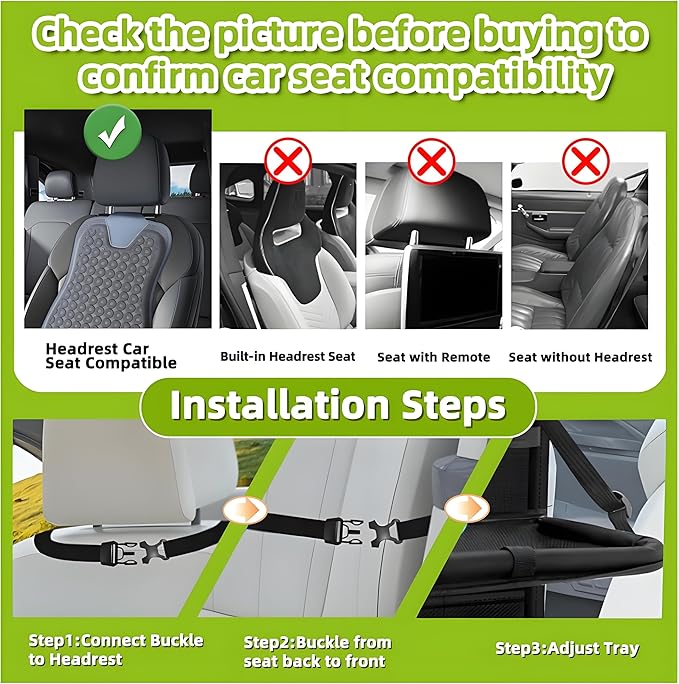 2PCS Backseat Car Organizer with Foldable Tray-9+2 Pockets Car Organizer and Storage,Car Seat Back Protector Road Trip Essentials Storage Caddy/Stuff for Cars/Truck/SUV Christmas Gifts