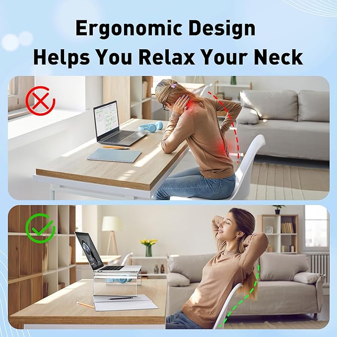 AboveTEK Acrylic Monitor Stand ??Clear Monitor Riser & Computer Desk Stand, Premium Acrylic Laptop Stand for Home Office, PC TV Stand with Keyboard Storage Heavy Duty Desk Riser