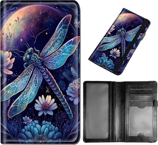 DEGDFSGR Checkbook Cover PU Leather Checkbook Covers for Women for Duplicate Checks, Check Book Covers with RFID Blocking Function for Personal Checkbook, Purple Dragonfly