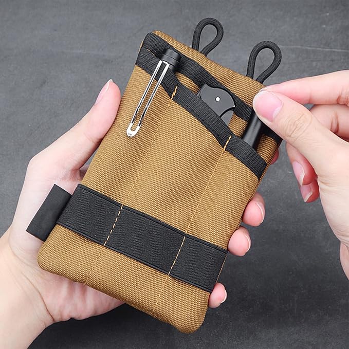 Topyond Pocket Organizer Tool for Men,Mini Wallet Key Pen Organizer,EDC Pocket Organizer, Knife Case, EDC Pouch, Flashlight Storage Pack