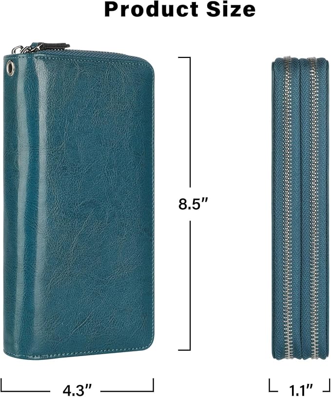 Lavemi Small Compact Women Wallet RFID Blocking Genuine Leather Bifold Purse with ID Windows