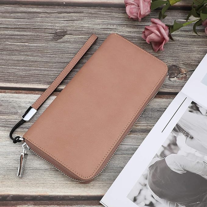 Lavemi Small Compact Women Wallet RFID Blocking Genuine Leather Bifold Purse with ID Windows