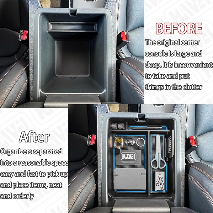 HGWEI Center Console Organizer Compatible with Honda Pilot 2023 2024 2025 2026 and Ridgeline/Passport 2024 2025 2026 Interior Accessories Insert Armrest Storage Box Tray, Blue