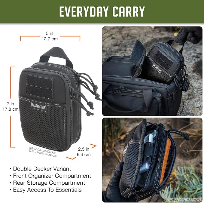 MAXPEDITION Double-Decker Pocket Organizer, Tactical Tool Pouch for Organization, EDC Pouch for Everyday Carry