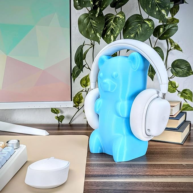 Gummy Bear Headphone Stand Hanger - Cute Headset Holder - Kawaii Desk Accessories - Compatible with Most Headphones (Lavender)