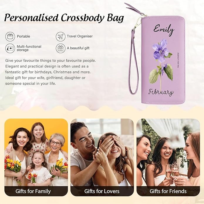GEEAD Custom Design Wristlet Wallets for Women PU Leather RFID Blocking Wallet