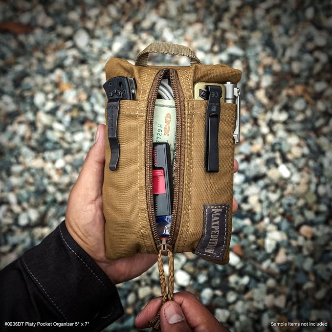 MAXPEDITION Platy Pocket Organizer, Durable EDC Tool Pouch for Men, Neck Wallet with Paracord Lanyard, Holds Flashlight, Multitool, Pen, Notebook