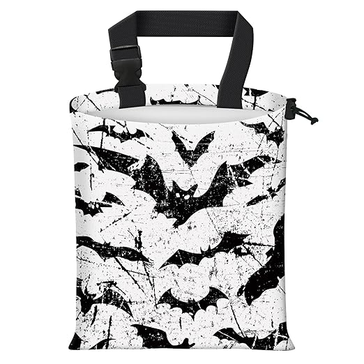 Car Trash Bag Large Hanging Can for Back of Seat, Cute Waterproof Car Garbage Bag for Vehicle, Travelling, Outdoor Cool Black Bats