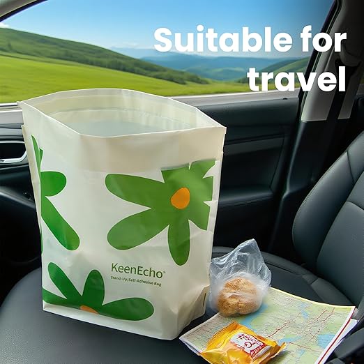 Disposable Car Garbage Bin Bags, Vomit Trash Bags made with Recycled HDPE for Boat, Plane, Travel, Camping, Bedroom, Study Room, Office and Car, 20 pcs