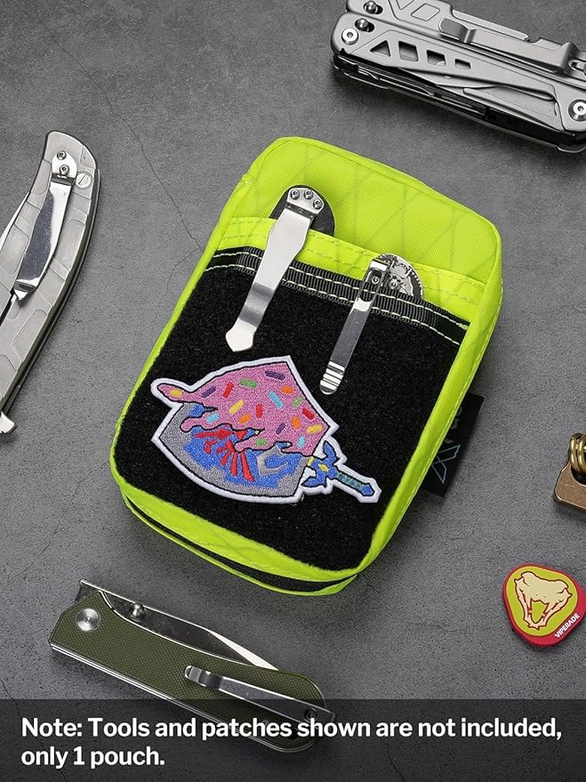 VIPERADE VE26 EDC Pouch Organizer with 11 Compartments, Small Tool Pouch with DIY Patches Area, EDC Pocket Organizer for Mutitools