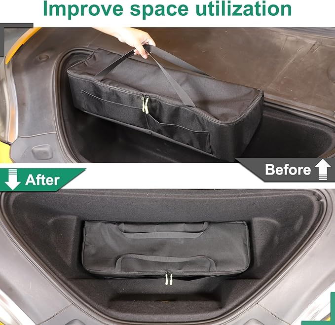 Front Trunk Organizer with Lid, Car Trunk Organizer Compatible with 2014-2026 Tesla Model S, Frunk Storage Bag Collapsible, Front Trunk Organizer Storage Cargo Bag Portable Waterproof