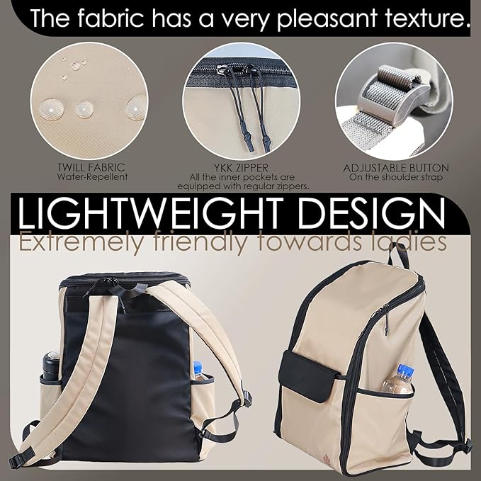 Travel Laptop Backpack Large Hanging Toiletry Organizer Water-Repellent Hygiene Bag (Khaki)
