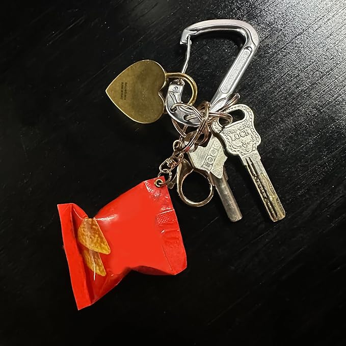 Rough Enough Carabiner Keychain Clip with Triple 3 Keyring Buckle Aluminum Alloy Metal for EDC Preppy Teens Men