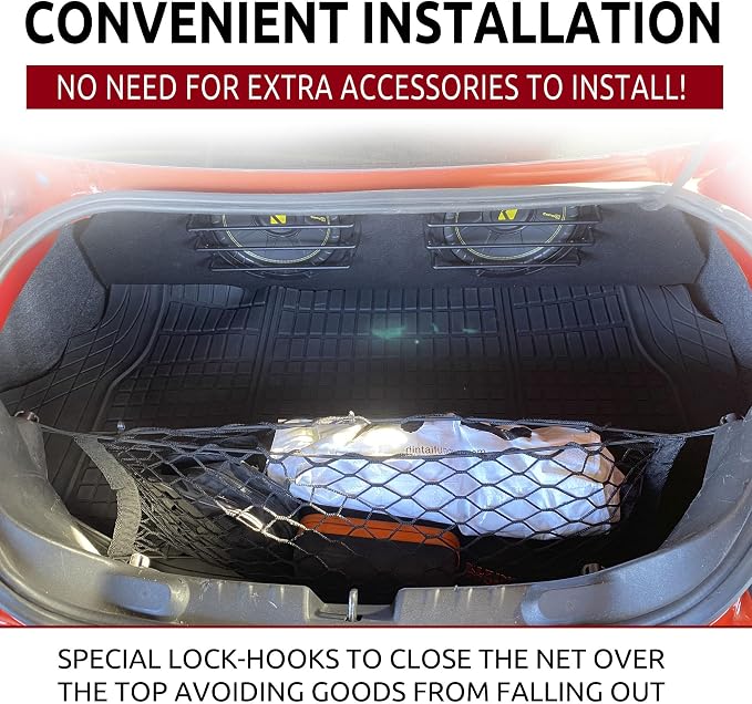 Envelope Style Automotive Elastic Trunk Mesh Cargo Net for Chevrolet Camaro 2010-2024 - Premium Trunk Organizers and Storage - Luggage Net for Crossover - Best Car Organizer for Chevrolet Camaro