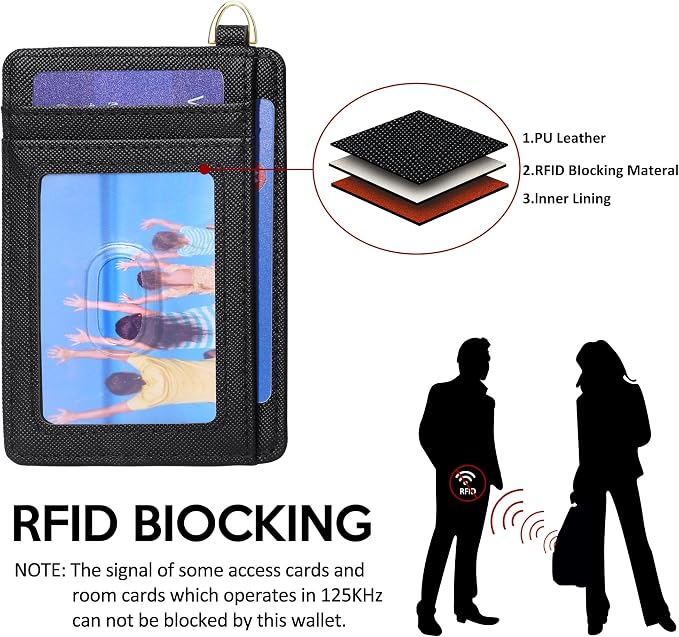 Badiya Credit Card Holder Slim Minimalist Wallet, Front Pocket Purse RFID Blocking Wallet Compact Card Case with ID Window for Women & Men