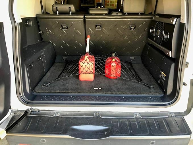 Car Trunk Floor Style Cargo Net - Made and Fit 100% Specific Vehicle for TOYOTA FJ CRUISER 2007-2014 - Elastic Mesh Storage Organizer - Premium Accessories -Trunk Luggage Netting for Toyota FJ Cruiser
