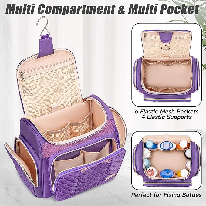 Tealari Large Toiletry Bag for Women Men,Bathroom Bag,Water Resistant Shower Bag,Makeup Bag,Portable Shower Caddy for College Dorm,Hanging Travel Toiletry Bag with Transparent Waterproof Phone Pocket