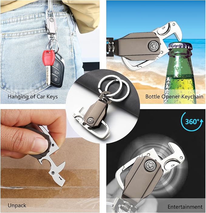 3 Pack Leather Keychain Heavy Duty Key Chains for Car Keys Universal Leather Key Chain for Men Key Fob keychain Holder