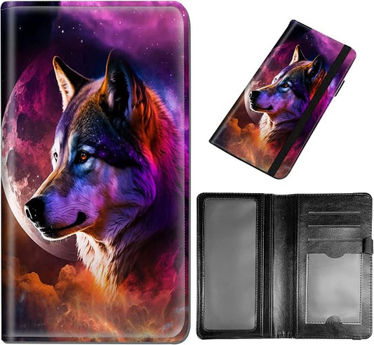 DEGDFSGR Checkbook Cover PU Leather Checkbook Covers for Women for Duplicate Checks, Check Book Covers with RFID Blocking Function for Personal Checkbook, Starry Wolf