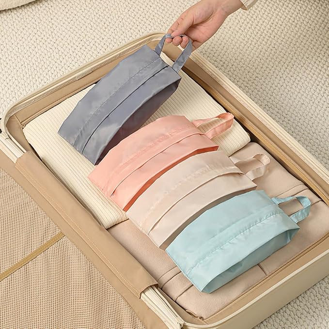 Twill Fabric Organiser with Handle Portable Laundry Bag for Underwear Socks Travel Essential Breathable Travel Underwear Organiser