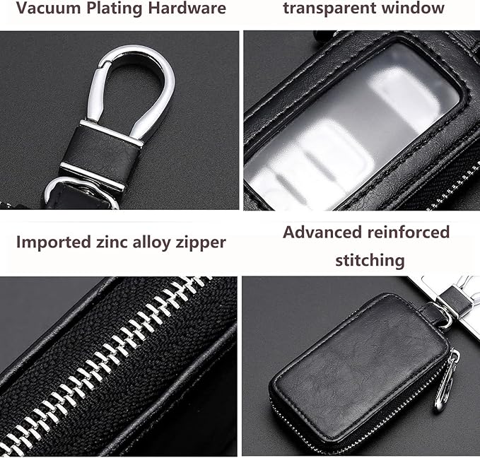 vvag Premium Car Key Fob Case Genuine Leather Car Smart Key fob Holder Car Remote Keychain Bag Universal