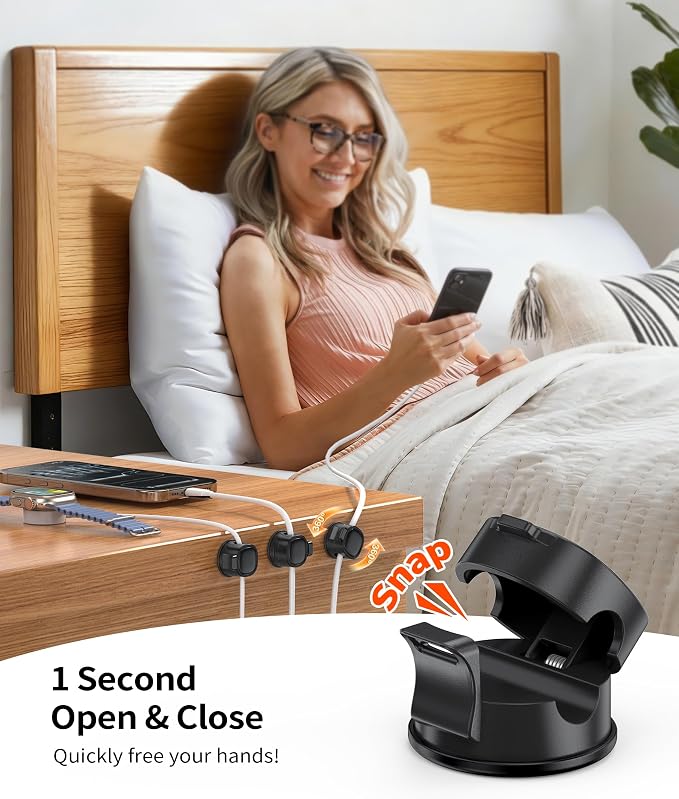 8 Pack Rotatable Cable Clips Cord Organizer,Desk Cable Management Accessory,Cord Clips,Adhesive USB Wire Holder Keeper Organizer for Home Office Desk Phone Car Wall Desktop Nightstand Cable Organizer