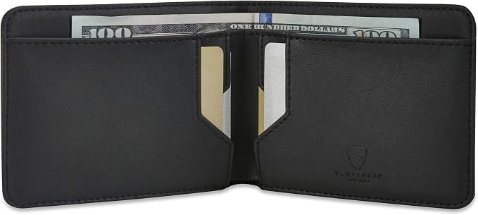 Vaultskin MANHATTAN Slim RFID Blocking Bifold Leather Wallet for Men - Men’s Leather Wallet, Front Pocket Minimalist Card Holder, Holds 9 Cards and Cash, Premium Italian Leather