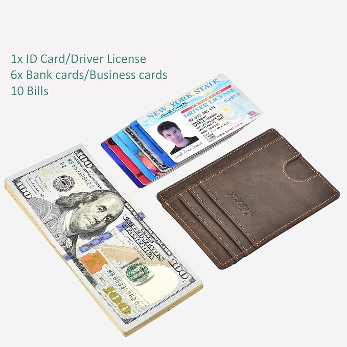 kinzd Slim Wallet RFID Front Pocket Wallet Minimalist Secure Thin Credit Card Holder