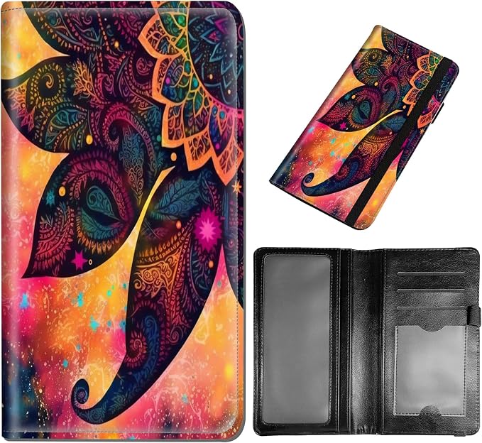 DEGDFSGR Checkbook Cover - Premium Leather Standard Duplicate Register Check Card Book Holder Wallet with RFID Blocking Function for Girl Men Women,Mandala