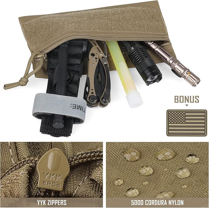 WYNEX Tactical Tool Zipper Pouch, Bag Insert EDC Organizer Utility Admin Storage Pocket Accessories Snack Pouch with Hook Backing for MK3 MK4 Chest Rig