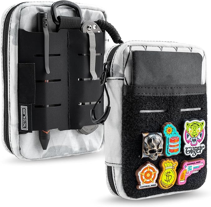 TACTICAL GEEK Block E3.0 EDC Compact Waist Pocket Pouch, Men EDC Pouch Organizer, Multi-Purpose Molle Tool Pouch, Utility Tool Organizer Bag for Daily Essentials Carry(White)