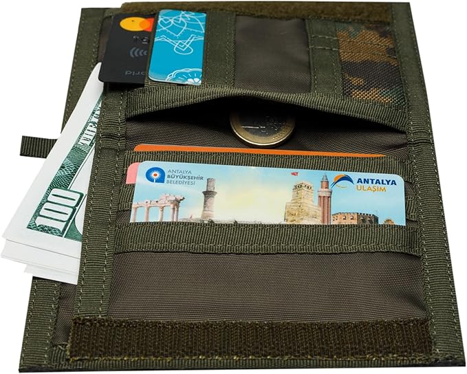 Chameleon Bifold Mens Nylon Wallet-Military Tactical Men Wallet- Canvas Thin Front Pocket Travel Bi-Fold Wallet-Best Nylon Travel Pouch
