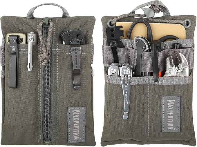MAXPEDITION Platy Pocket Organizer, Durable EDC Tool Pouch for Men, Neck Wallet with Paracord Lanyard, Holds Flashlight, Multitool, Pen, Notebook