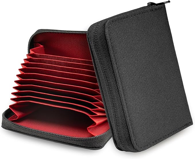 TACTICAL_GEEK PC1 EDC Durable 11-Slot Nylon Card Holder for Credit Cards, Lightweight Zippered Minimalist Wallet for Men and Women, Ideal for Work Travel, with Coin Pouch, Ultra-light and Waterproof,